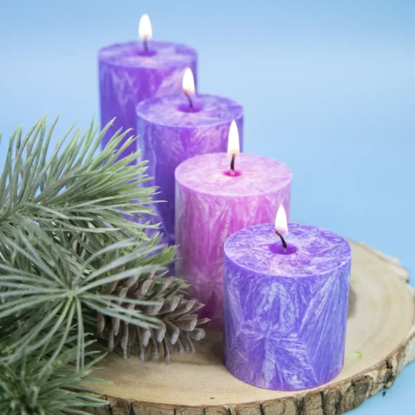 fialova_ruzova_adventní_sada_sviček