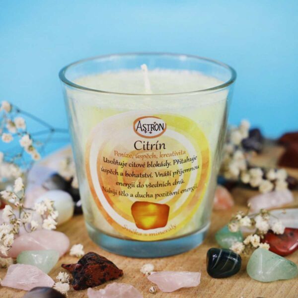 Svíčka s minerály Citrín