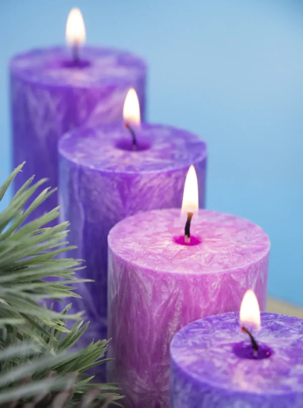 fialova_ruzova_adventní_sada_sviček